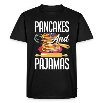 Funny Pancake Pancakes Gift - Men's Premium Organic T-Shirt - black - Front - Nico (187cm)