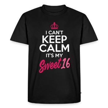 Fille du 16e anniversaire - T-shirt Premium bio Homme - noir - Devant - Nico (187cm)