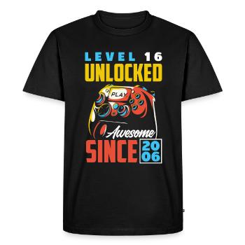 16th Birthday Young Gaming Gamer - Men's Premium Organic T-Shirt - black - Front - Nico (187cm)
