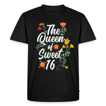 Fille du 16e anniversaire - T-shirt Premium bio Homme - noir - Devant - Nico (187cm)