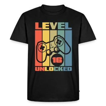 16th Birthday Young Gaming Gamer - Men's Premium Organic T-Shirt - black - Front - Nico (187cm)