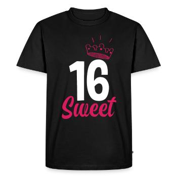 Fille du 16e anniversaire - T-shirt Premium bio Homme - noir - Devant - Nico (187cm)