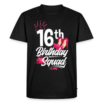 Fille du 16e anniversaire - T-shirt Premium bio Homme - noir - Devant - Nico (187cm)