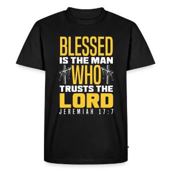 Jésus-Christ-Christ Religion Religieuse - T-shirt Premium bio Homme - noir - Devant - Nico (187cm)