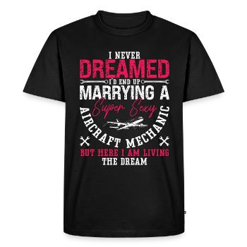 Aircraft Mechanic I Never Dreamed Marrying Plane - Men's Premium Organic T-Shirt - black - Front - Nico (187cm)