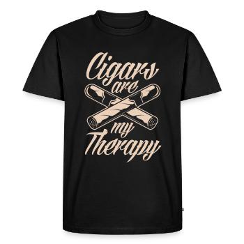 Cigars My Therapy Cigar Smoker Gift - Men's Premium Organic T-Shirt - black - Front - Nico (187cm)
