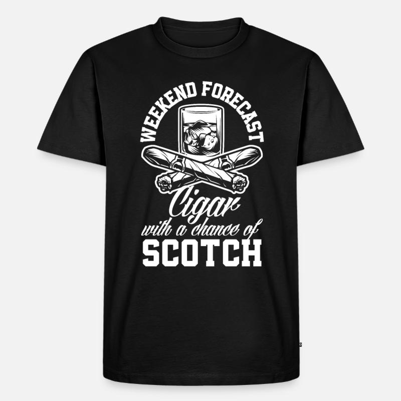 Zigarre Und Scotch Zigarrenraucher Geschenk - Männer Premium Bio T-Shirt - Schwarz