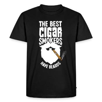 Cadeau fumeur de cigares et de barbes - T-shirt Premium bio Homme - noir - Devant - Nico (187cm)