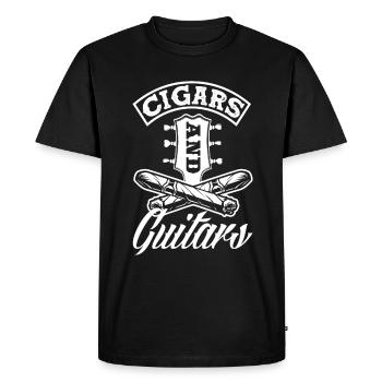 Cigares et guitares Cigar Smoker Gift - T-shirt Premium bio Homme - noir - Devant - Nico (187cm)