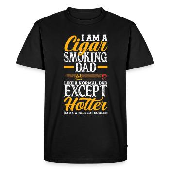 Cigare Fumeur Papa Cigares Smoking Cadeau - T-shirt Premium bio Homme - noir - Devant - Nico (187cm)