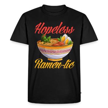 Funny Ramen Gift - Men's Premium Organic T-Shirt - black - Front - Nico (187cm)