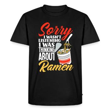 Funny Ramen Gift - Men's Premium Organic T-Shirt - black - Front - Nico (187cm)