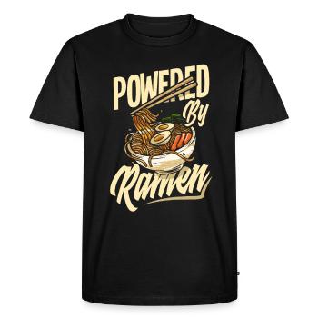 Powered By Ramen Funny Ramen Gift - Men's Premium Organic T-Shirt - black - Front - Nico (187cm)