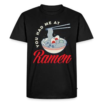 Funny Ramen Gift - Men's Premium Organic T-Shirt - black - Front - Nico (187cm)