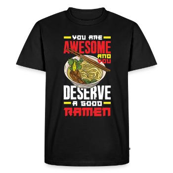 Funny Ramen Gift - Men's Premium Organic T-Shirt - black - Front - Nico (187cm)