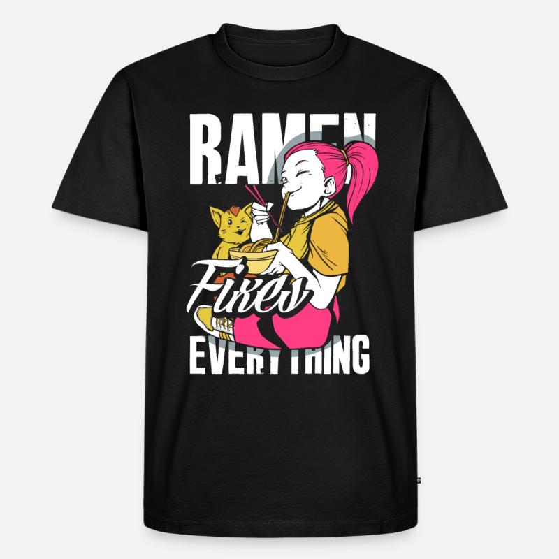 Lustiges Ramen Geschenk - Männer Premium Bio T-Shirt - Schwarz