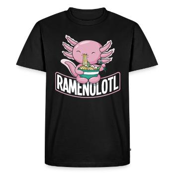 Ramen Axolotl Ramenolotl Funny Ramen - Men's Premium Organic T-Shirt - black - Front - Nico (187cm)