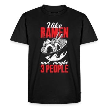 I like ramen and 3 people Funny ramen gift - Men's Premium Organic T-Shirt - black - Front - Nico (187cm)