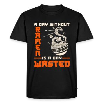 A day without ramen Funny ramen lover - Men's Premium Organic T-Shirt - black - Front - Nico (187cm)