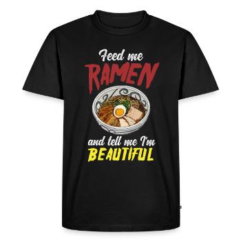 Funny Ramen Gift - Men's Premium Organic T-Shirt - black - Front - Nico (187cm)