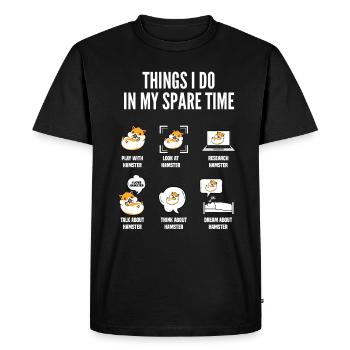 Funny Hamster Gift - Men's Premium Organic T-Shirt - black - Front - Nico (187cm)