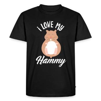 Funny Hamster Gift - Men's Premium Organic T-Shirt - black - Front - Nico (187cm)