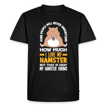 Funny Hamster Gift - Men's Premium Organic T-Shirt - black - Front - Nico (187cm)