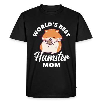 Funny Hamster Gift Hamster Mom - Men's Premium Organic T-Shirt - black - Front - Nico (187cm)