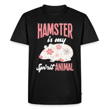 Funny Hamster Gift - Men's Premium Organic T-Shirt - black - Front - Nico (187cm)
