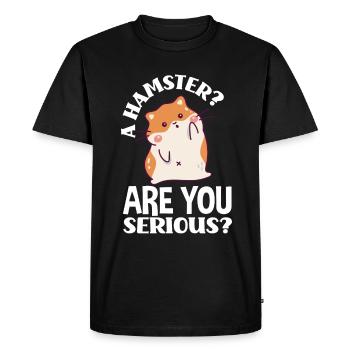 Funny Hamster Gift - Men's Premium Organic T-Shirt - black - Front - Nico (187cm)