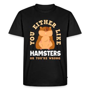 Funny Hamster Gift - Men's Premium Organic T-Shirt - black - Front - Nico (187cm)