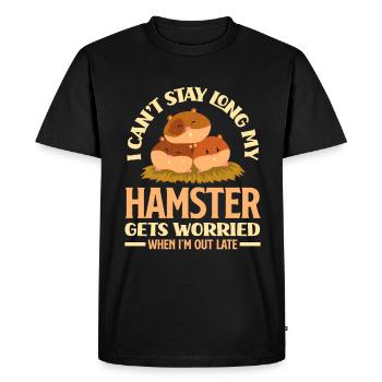 Funny Hamster Gift - Men's Premium Organic T-Shirt - black - Front - Nico (187cm)