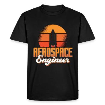 Rocket Space Aerospace Engineer Engineering - Men's Premium Organic T-Shirt - black - Front - Nico (187cm)
