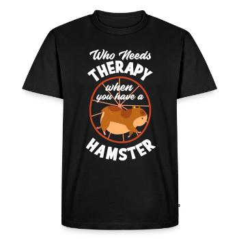 Funny Hamster Gift - Men's Premium Organic T-Shirt - black - Front - Nico (187cm)