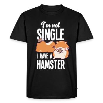 Funny Hamster Gift - Men's Premium Organic T-Shirt - black - Front - Nico (187cm)