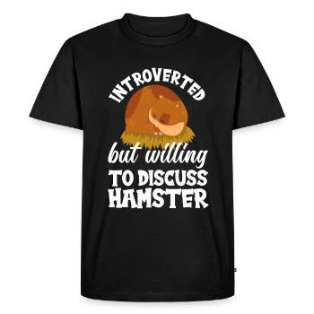 Funny Hamster Gift - Men's Premium Organic T-Shirt - black - Front - Nico (187cm)