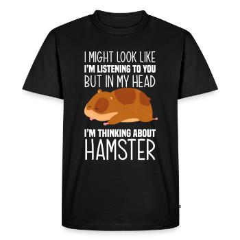 Funny Hamster Gift - Men's Premium Organic T-Shirt - black - Front - Nico (187cm)