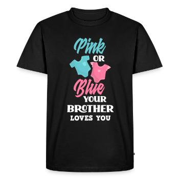 Pink Or Blue Gender Reveal Baby Party Bruder - Männer Premium Bio T-Shirt - Schwarz - Vorne - Nico (187cm)