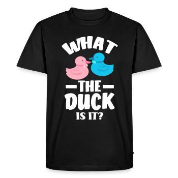 Qu’est-ce que le canard est-ce que le genre révéler la fête - T-shirt Premium bio Homme - noir - Devant - Nico (187cm)