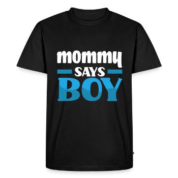 Team Boy Team Young Mama Gender Reveal Party - T-shirt Premium bio Homme - noir - Devant - Nico (187cm)