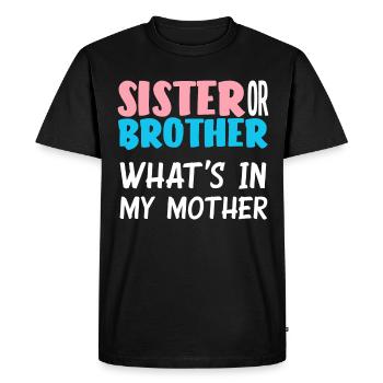 Fête de révélation de genre de sœur ou de frère - T-shirt Premium bio Homme - noir - Devant - Nico (187cm)