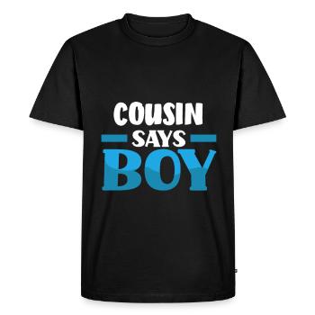 Team Boy Team Young Cousin Gender Reveal Party - T-shirt Premium bio Homme - noir - Devant - Nico (187cm)