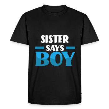 Team Boy Team Young Sister Gender Reveal Party - T-shirt Premium bio Homme - noir - Devant - Nico (187cm)