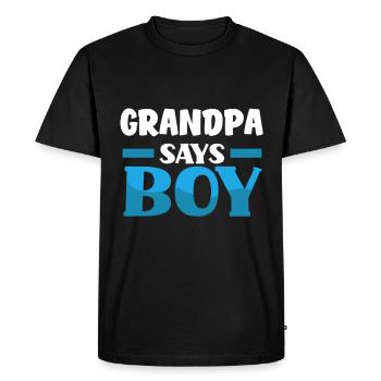 Team Boy Team Young Grandpa Gender Reveal Party - T-shirt Premium bio Homme - noir - Devant - Nico (187cm)