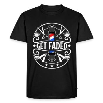 Obtenez Faded Barber - T-shirt Premium bio Homme - noir - Devant - Nico (187cm)
