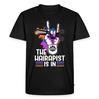 Le Hairapist est dans - T-shirt Premium bio Homme - noir - Devant - Nico (187cm)