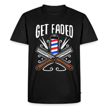 Obtenez Faded Barber - T-shirt Premium bio Homme - noir - Devant - Nico (187cm)