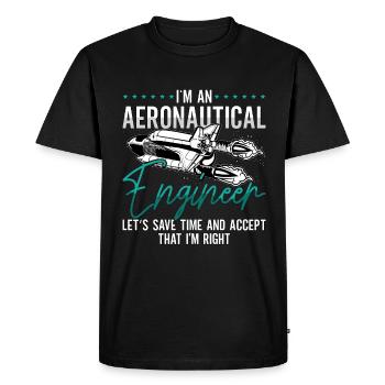 Aérospatiale Je suis un ingénieur aéronautique Fusée - T-shirt Premium bio Homme - noir - Devant - Nico (187cm)