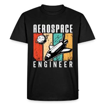 Aerospace Engineer Rocket Space Engineering Retro - Men's Premium Organic T-Shirt - black - Front - Nico (187cm)