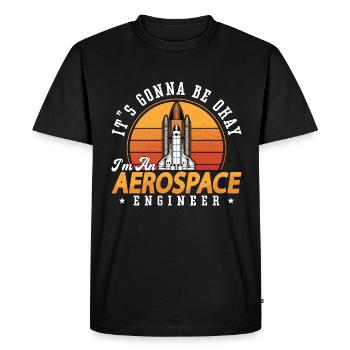 Aerospace Engineer It's Gonna Be Okay Retro Space - Men's Premium Organic T-Shirt - black - Front - Nico (187cm)